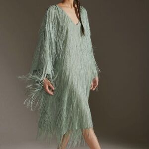 Maeve by Anthropologie Fringed Shine Kaftan